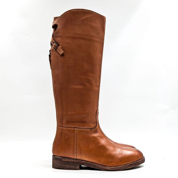 Free People Women  Cognac Leather Riding Equestrian Strap Boots 6.5US EUR 37.5 - Picture 5 of 10